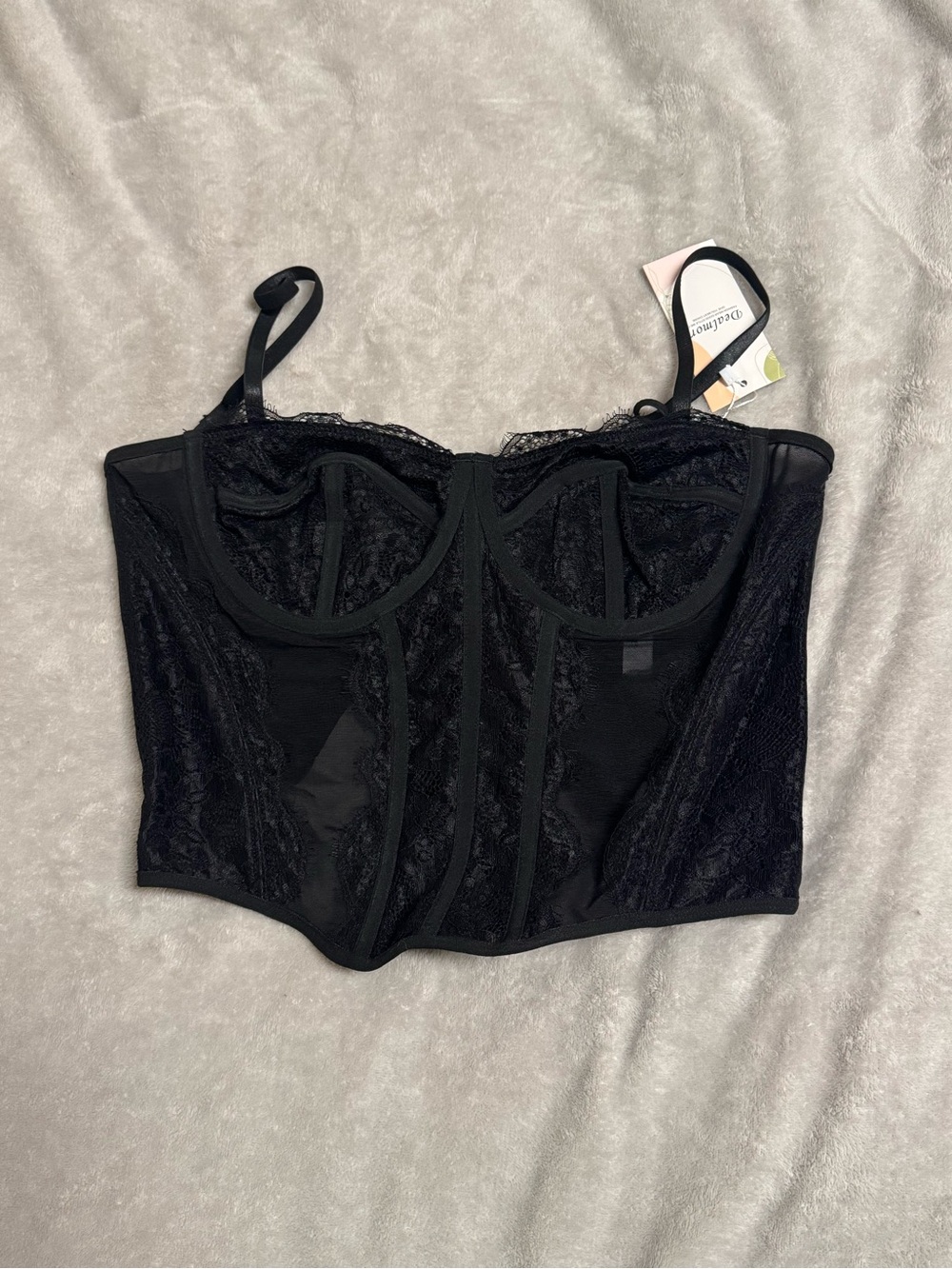 Black Lace Bustier Corset Top -  Women Intimates